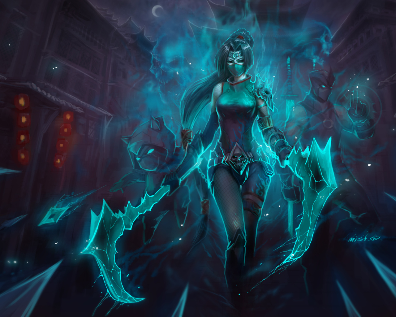 Акали Кулак тени персонаж игры Лига легенд 