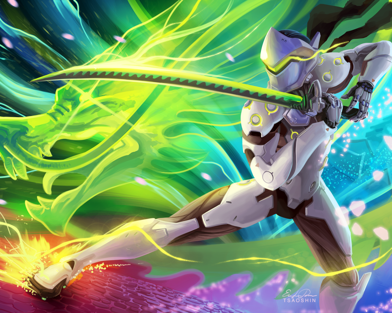 Киборг Гэндзи персонаж игры Overwatch 