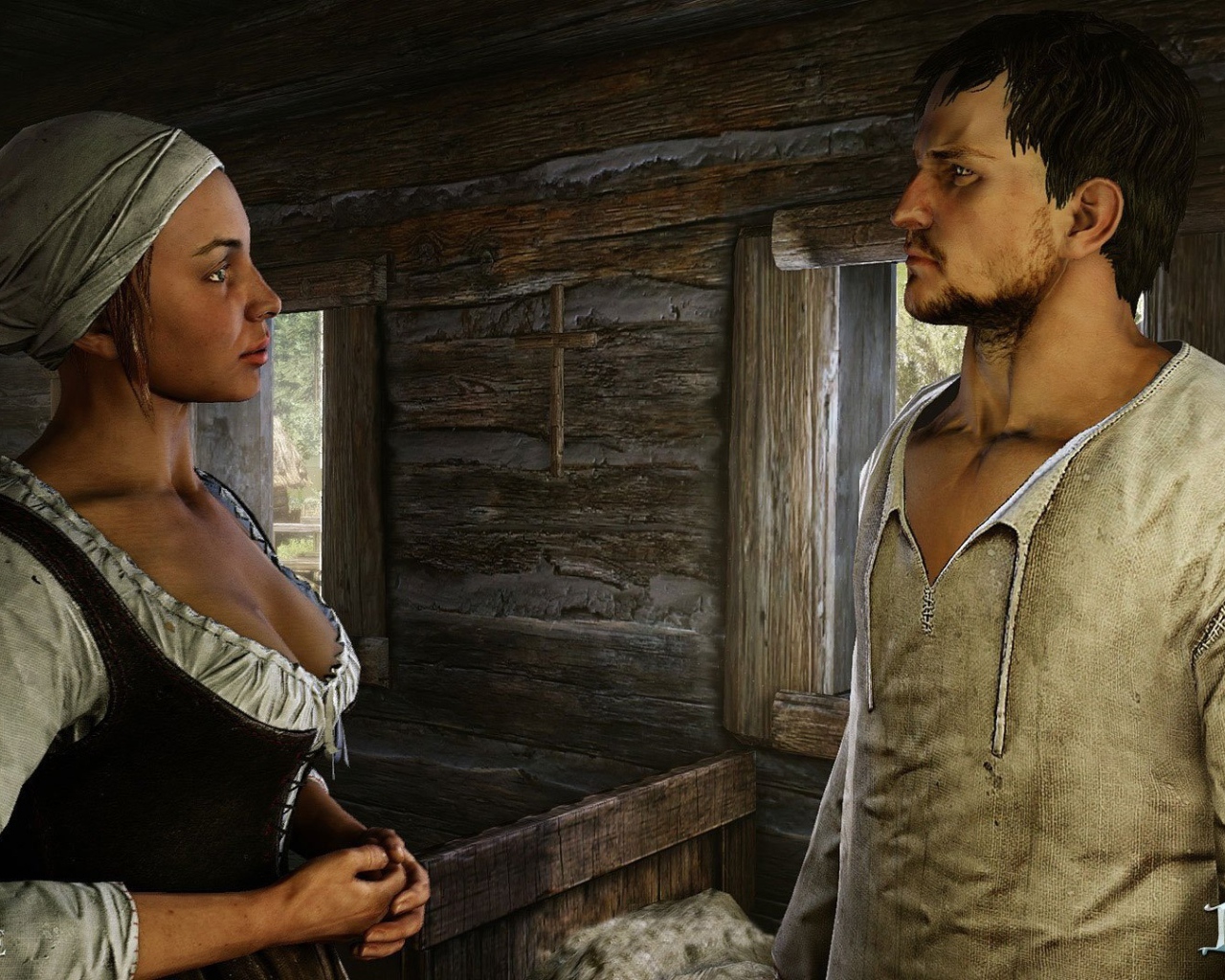 Мужчина и женщина персонажи игры Kingdom Come Deliverance 2017 