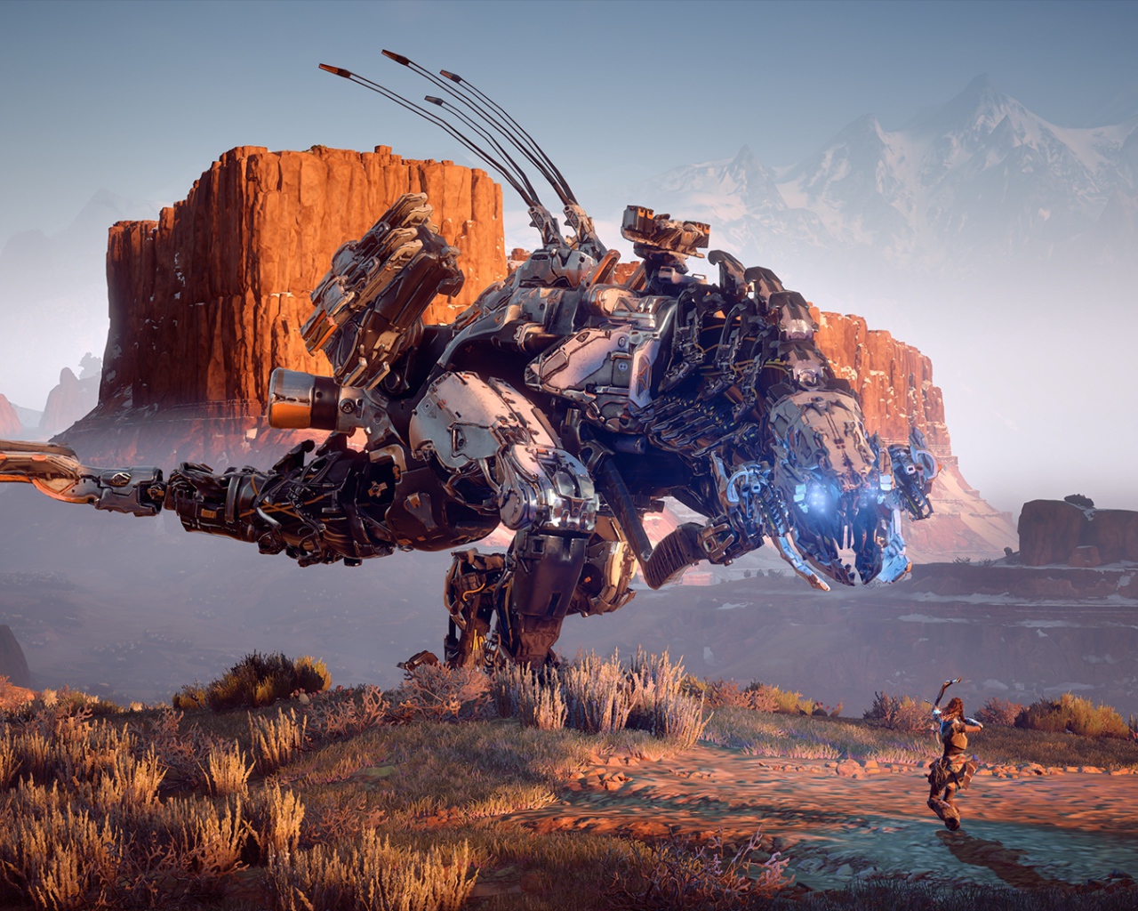 Постапокалиптическое животное робот в игре Horizon Zero Dawn 