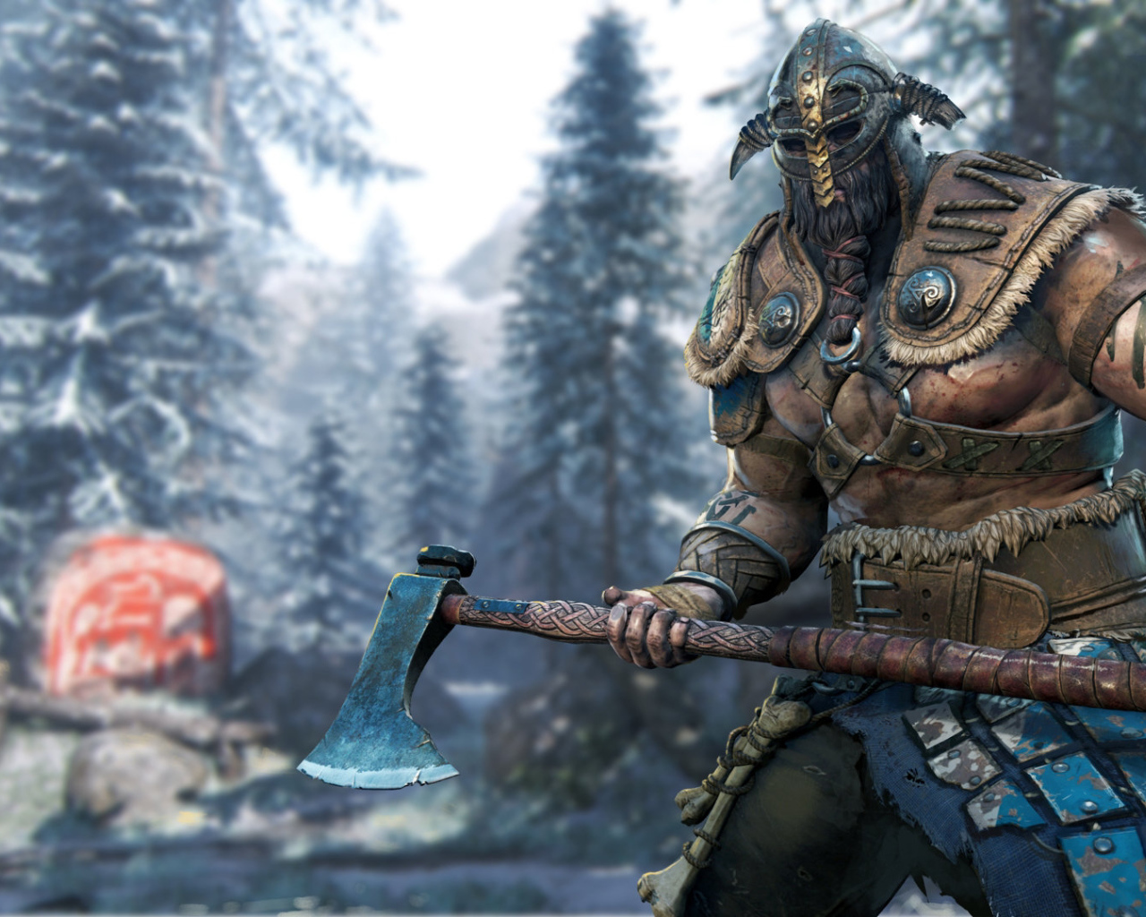 Викинг с оружием  персонаж игры For Honor 