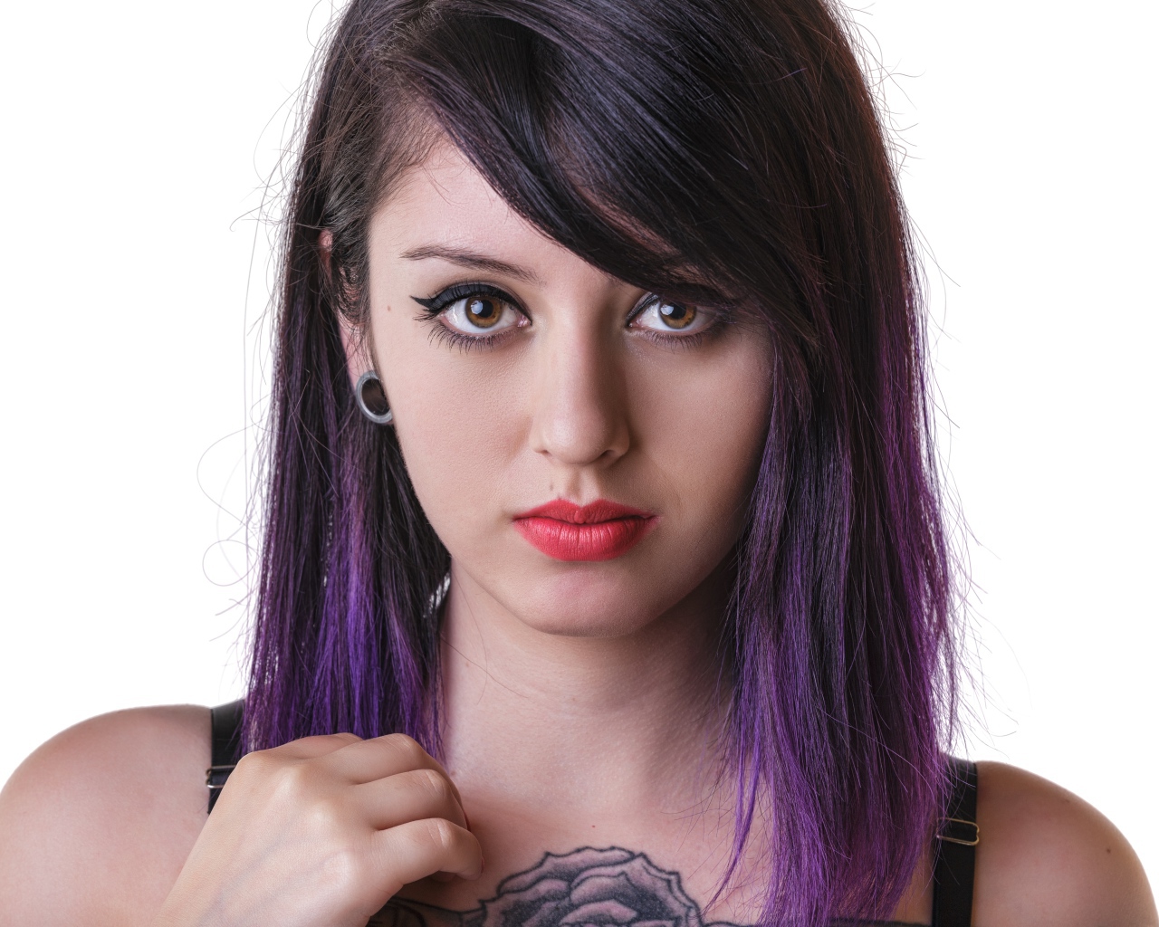 Girl with tattoos and dyed hair