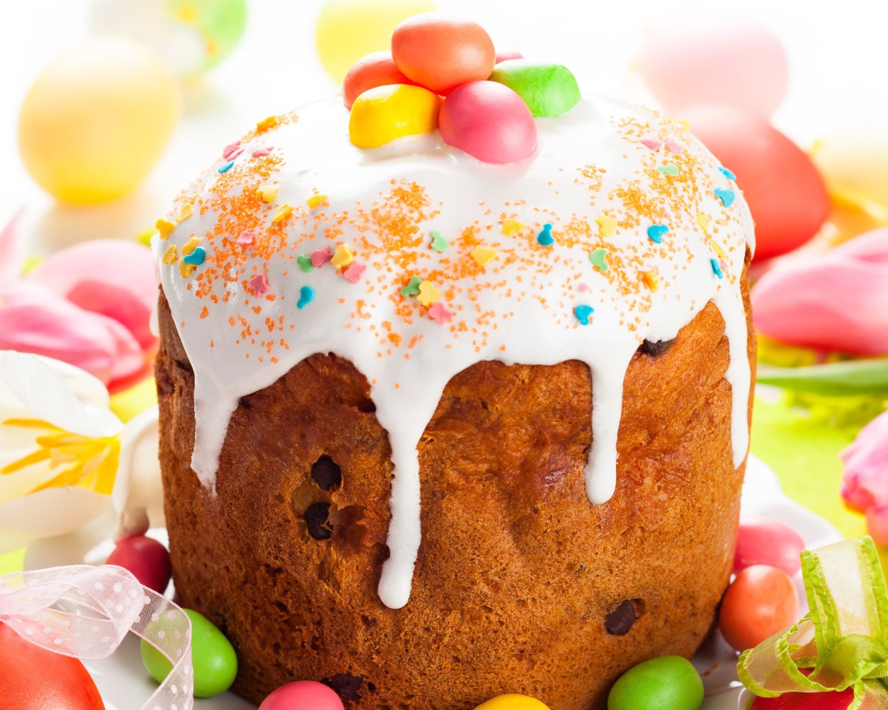 Пасхальный кулич угощение на праздник 