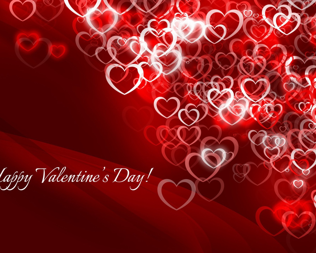 Открытка с сердечкам на День Святого Валентина 