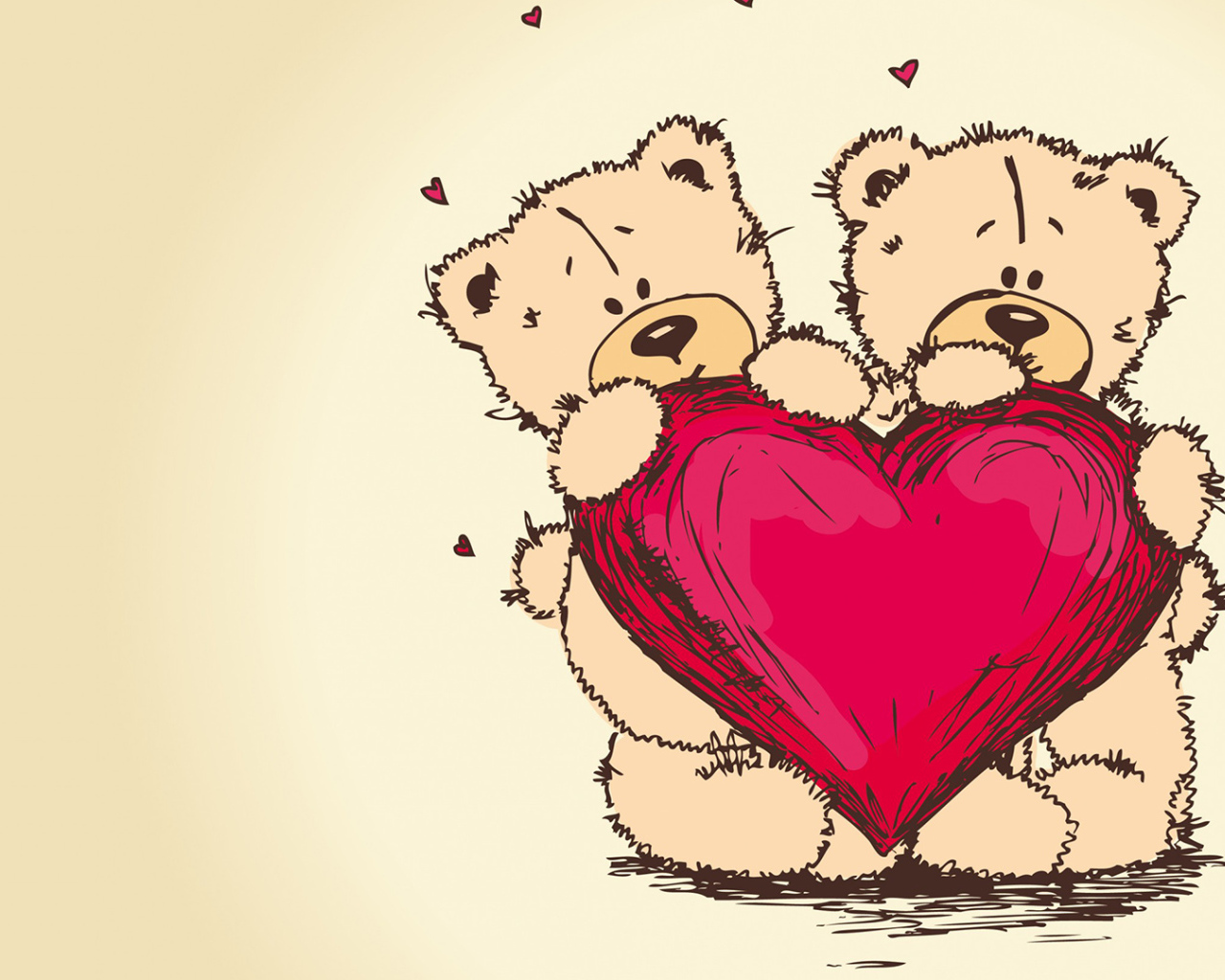 Влюбленные плюшевые мишки 