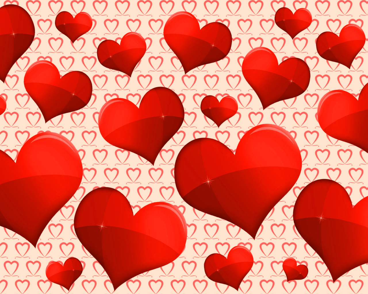 Many red hearts