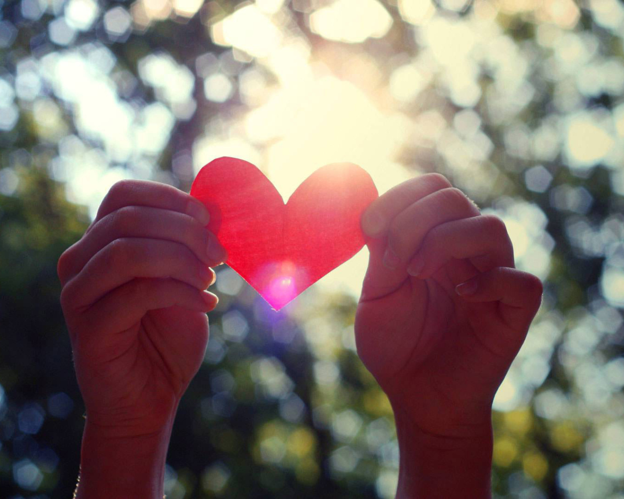 Бумажное сердце в руках 