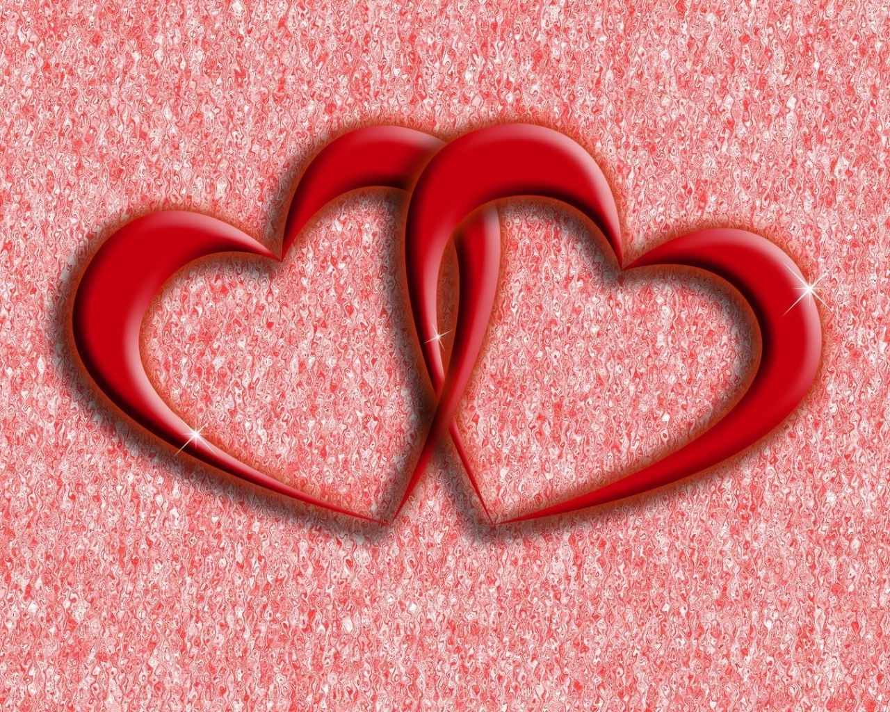 Переплетенные красные сердца 
