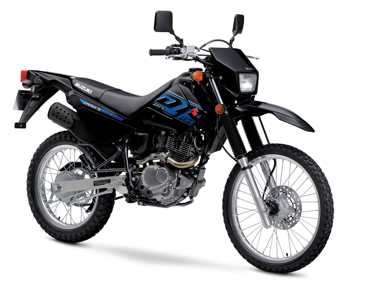 Черный мотоцикл Suzuki DR200S 