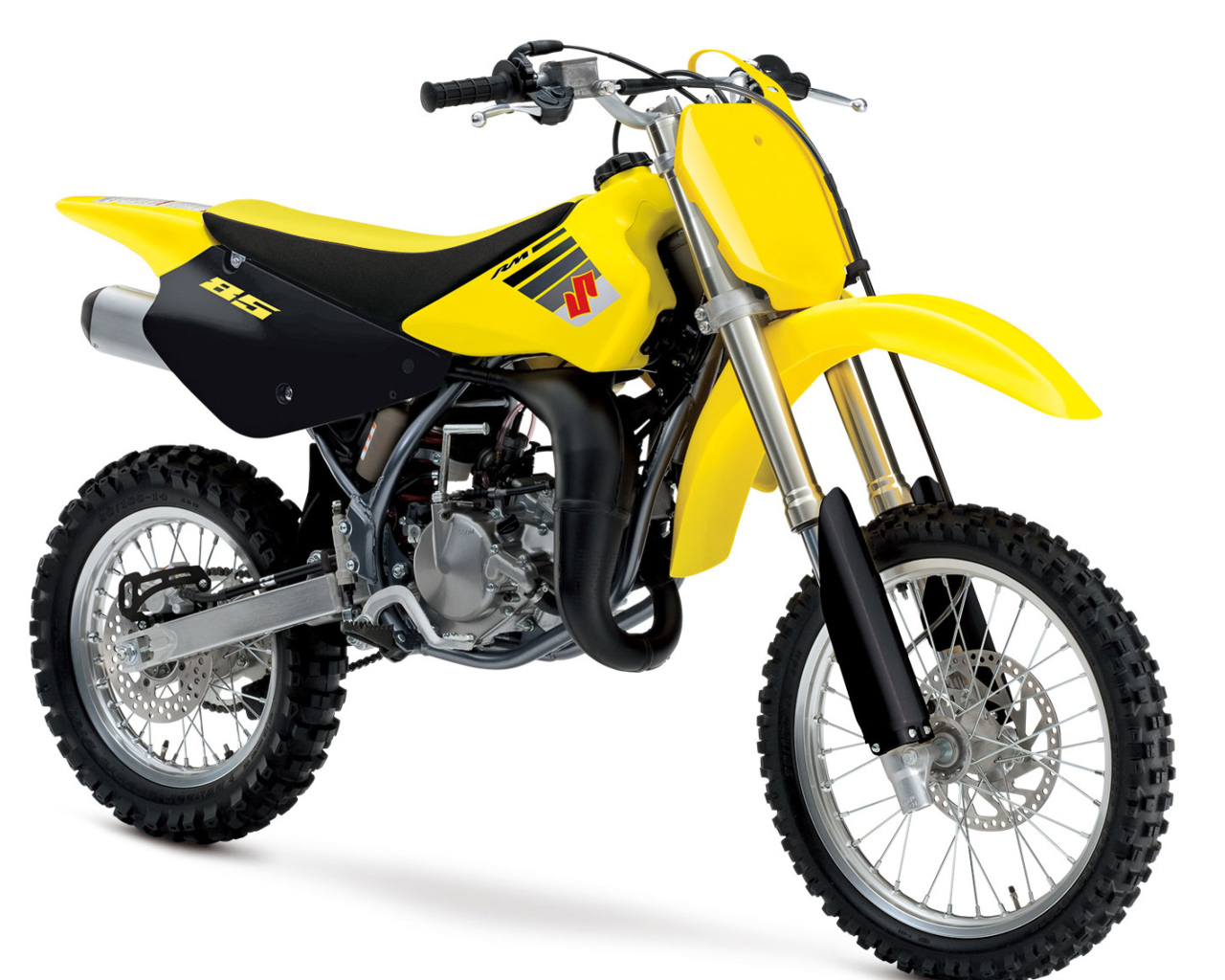 Желтый мотоцикл Suzuki RM85 