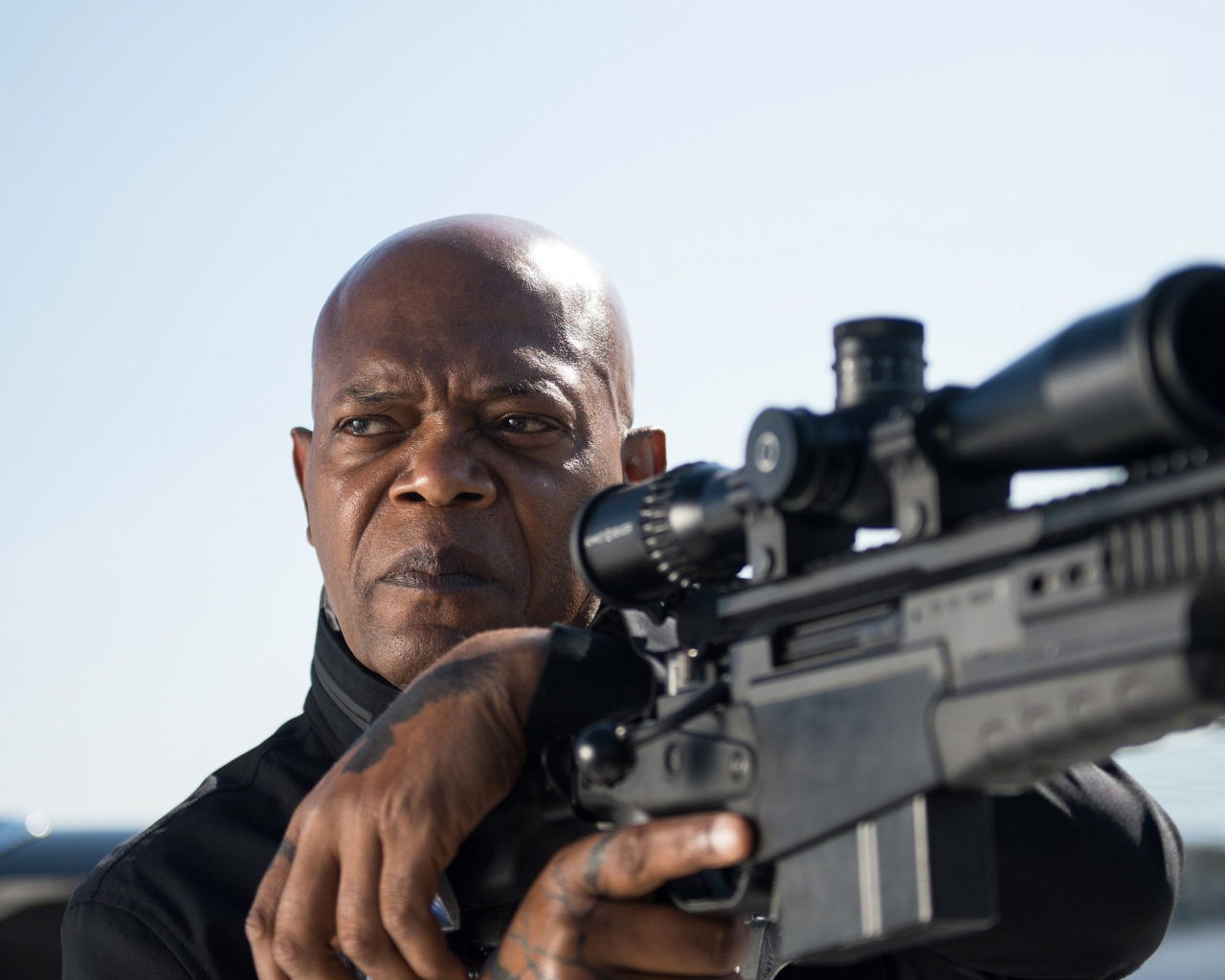 Актер Сэмюэл Лерой Джексон в фильме Телохранитель киллера, 2017