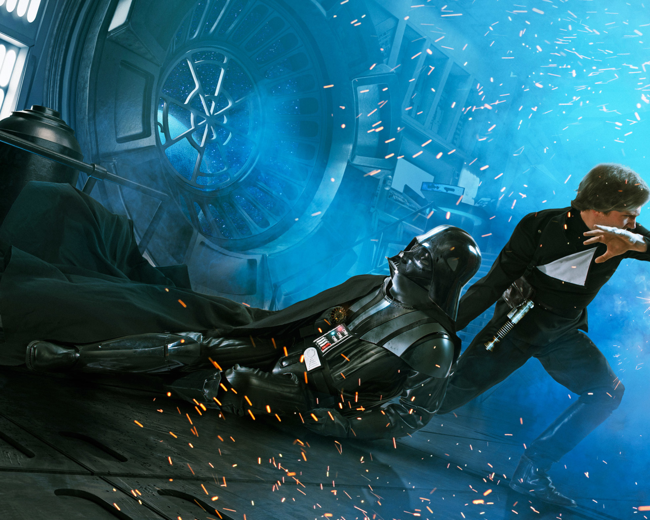 Люк Скайуокер спасает Дарта Вейдера фильм Звездные войны 