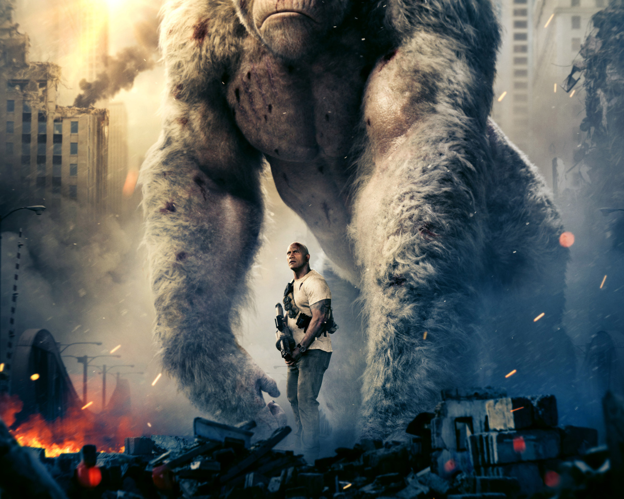Poster of the new movie Rampage, 2018