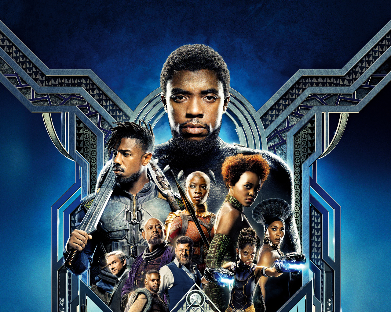 Главные герои фантастического фильма Черная пантера, 2018
