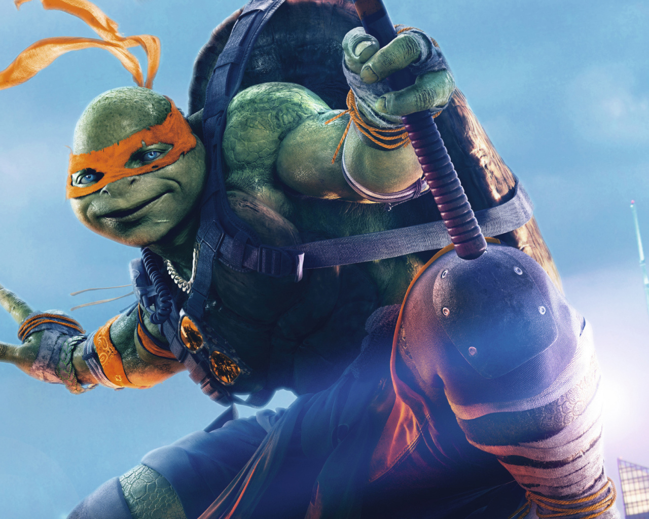 Черепашка Микеланджело персонаж фильма Черепашки-ниндзя 2 
