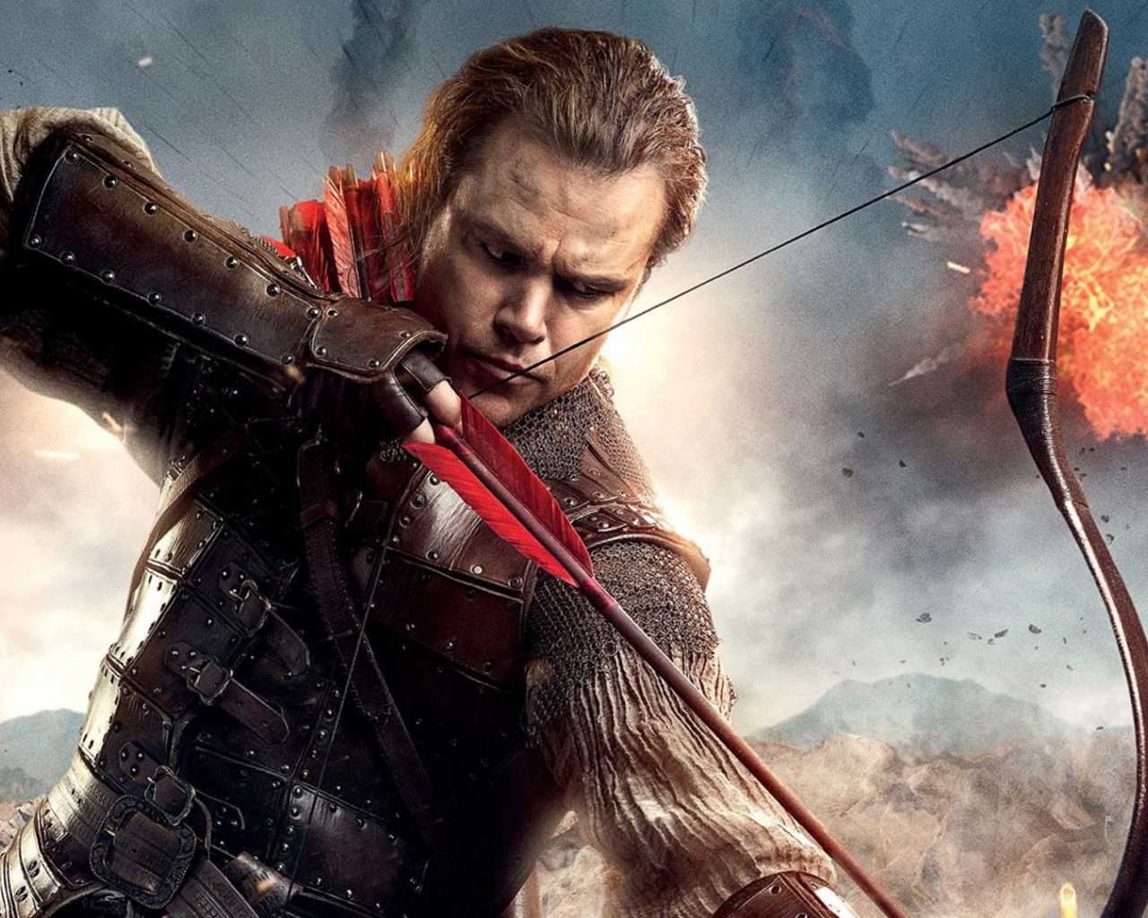 Уиллем Гэрин с луком персонаж фильма Великая стена 