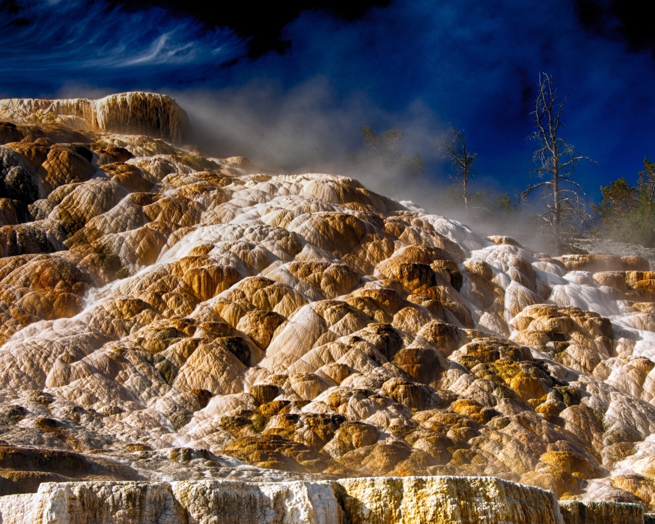 Мамонтовы горячие источники, Йеллоустоун. Дакота