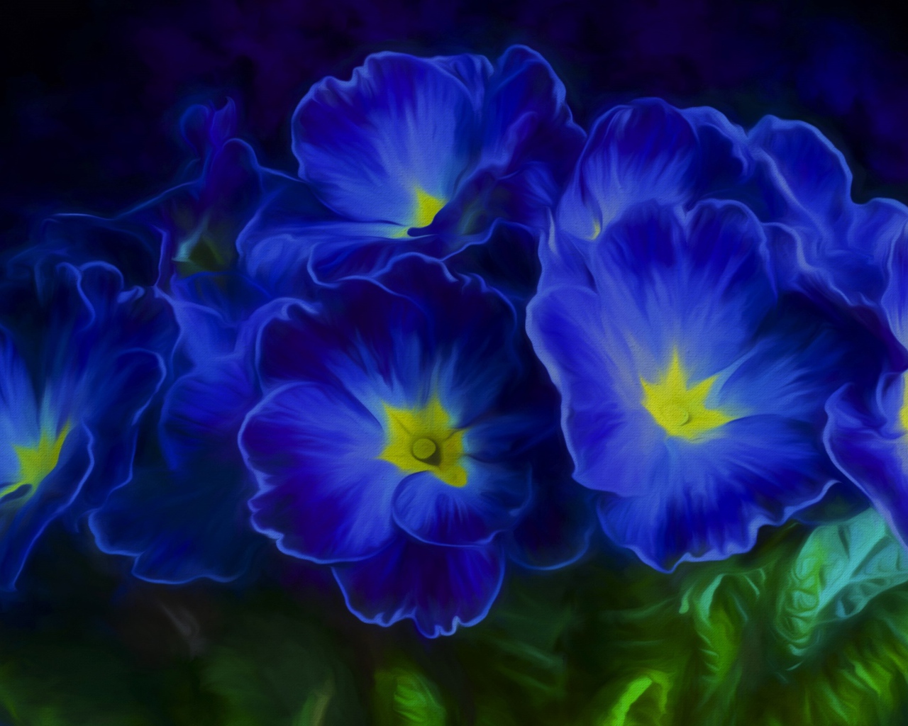 Синие цветы примула 