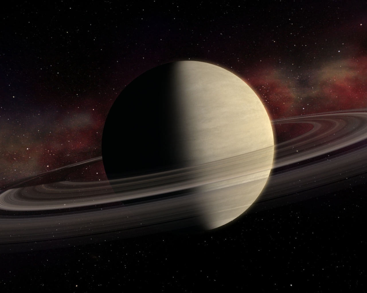 Большая планета Сатурн с кольцами 