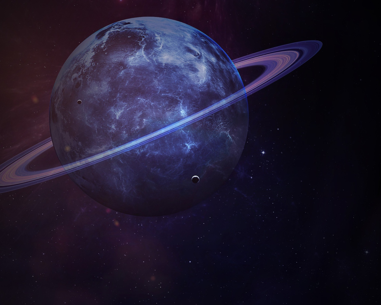 Большая планета Сатурн с кольцами в космосе