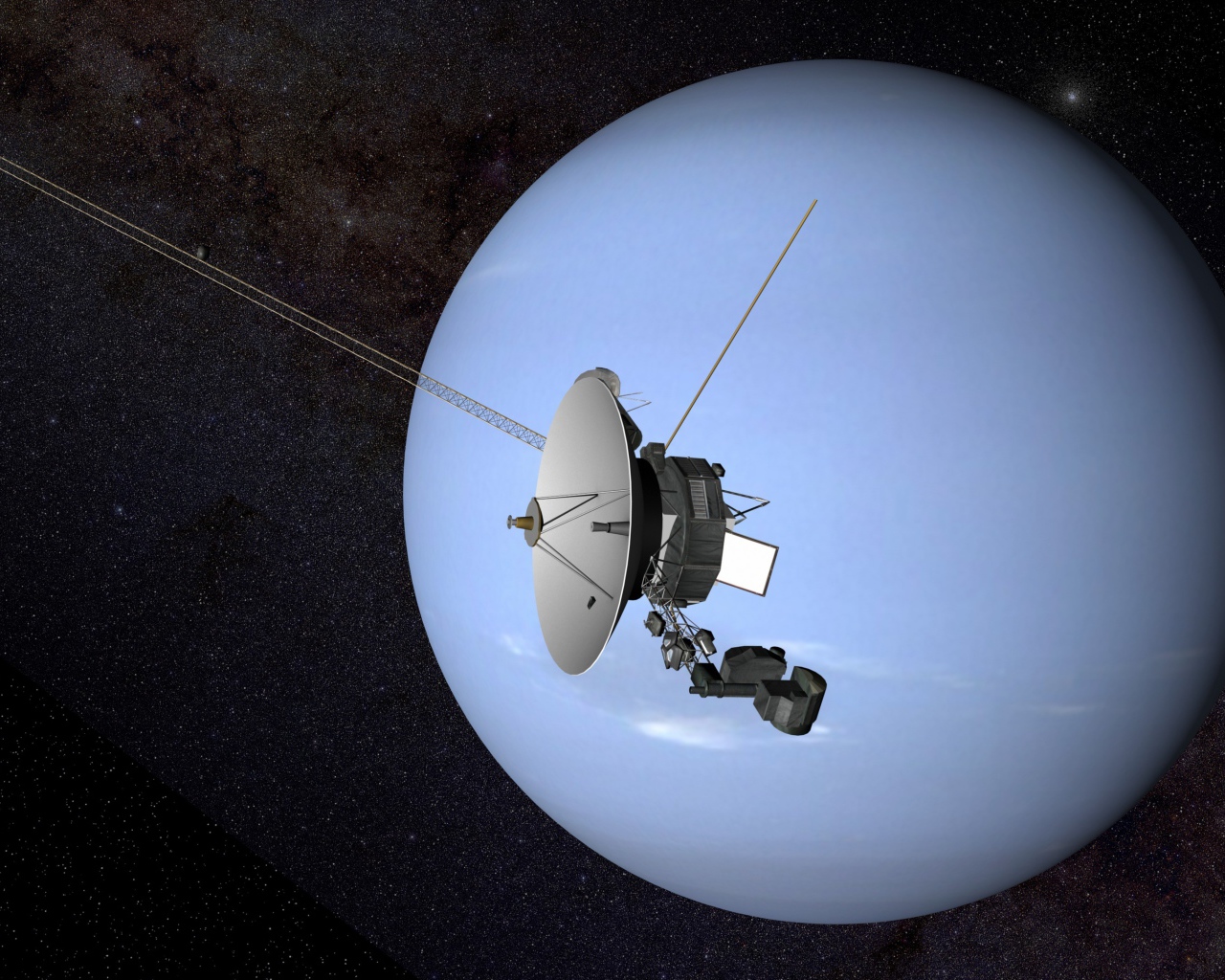 Спутник на орбите планеты Нептун 