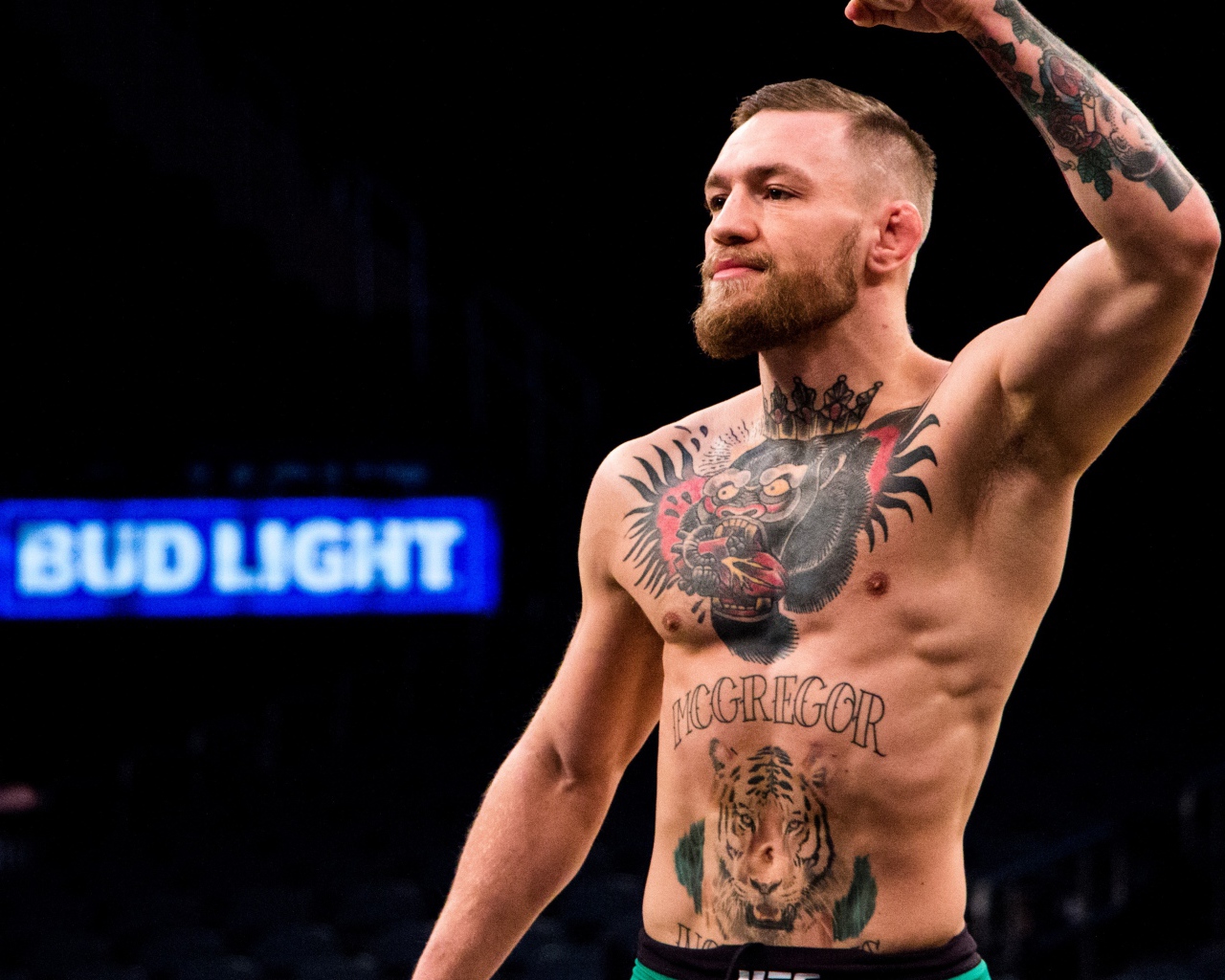 Мастер смешанных боевых искусств Конор Макгрегор радуется победе