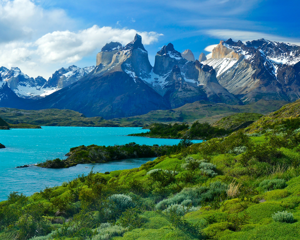 Живописный национальный парк Торрес-дель-Пайне, Патагония, Чили 