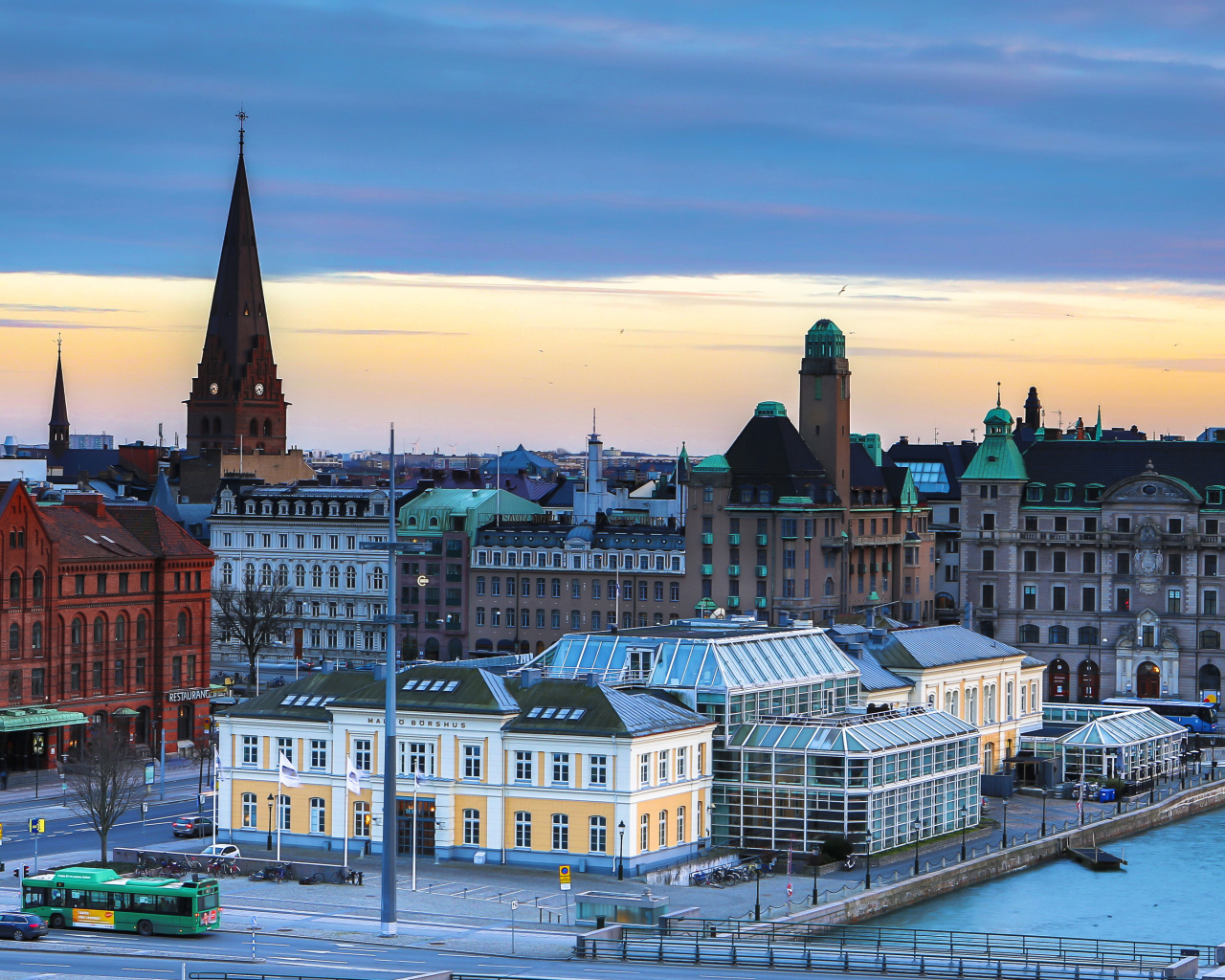 Панорама города Мальмё, Швеция