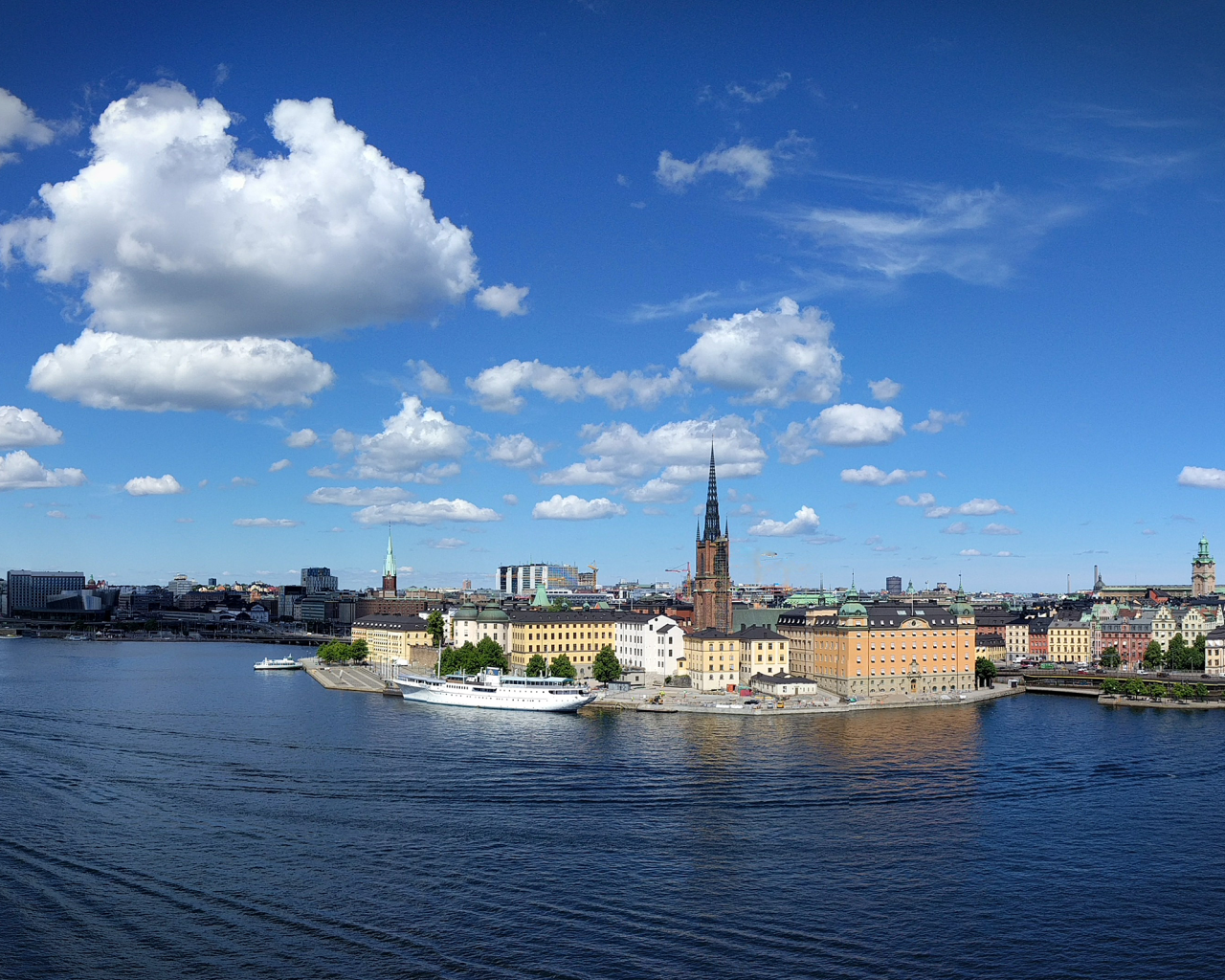 Вид на город Стокгольм, Швеция 