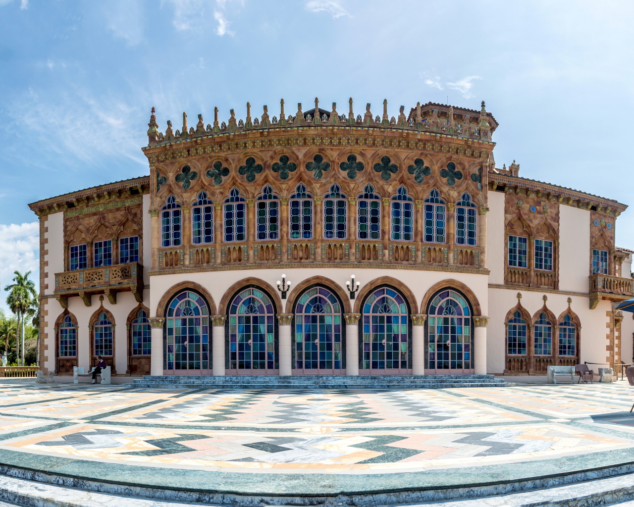 Красивое здание художественного музея Cà d'Zan, Сарасота. Флорида, США