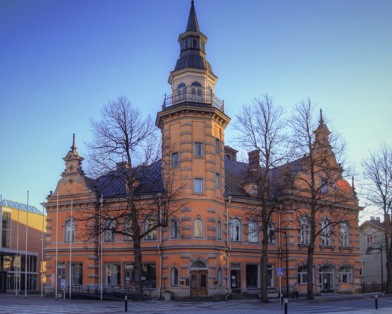 Красивое здание храма в городе Раума, Финляндия 