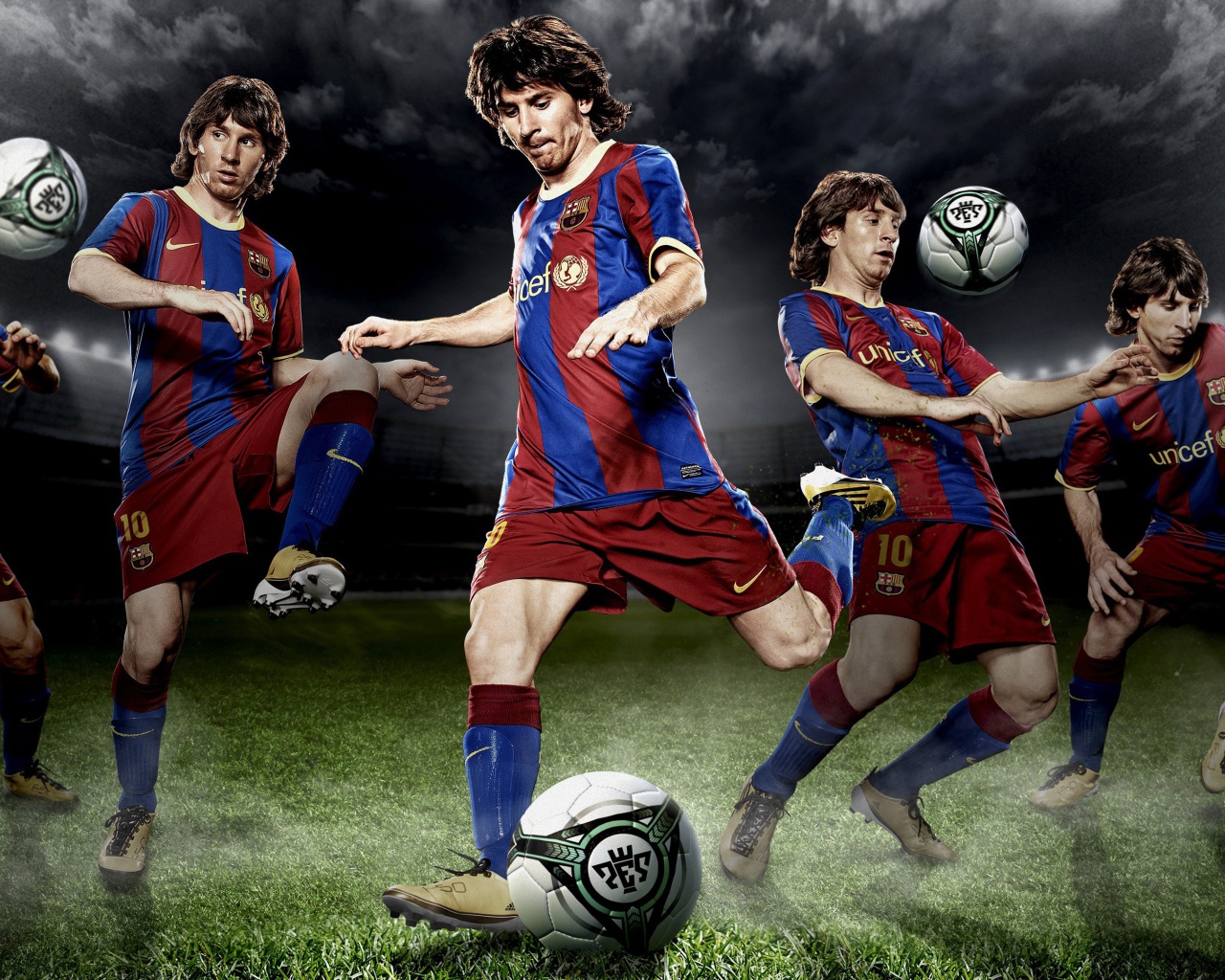 Лионель Месси играет с мячом 