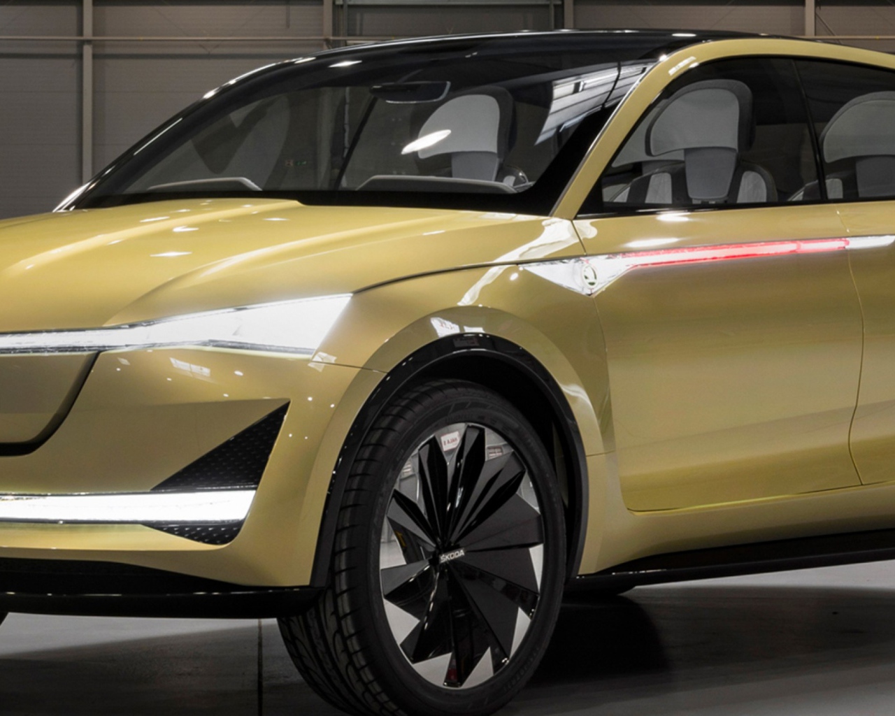 Новый электромобиль  Skoda Vision E в гараже