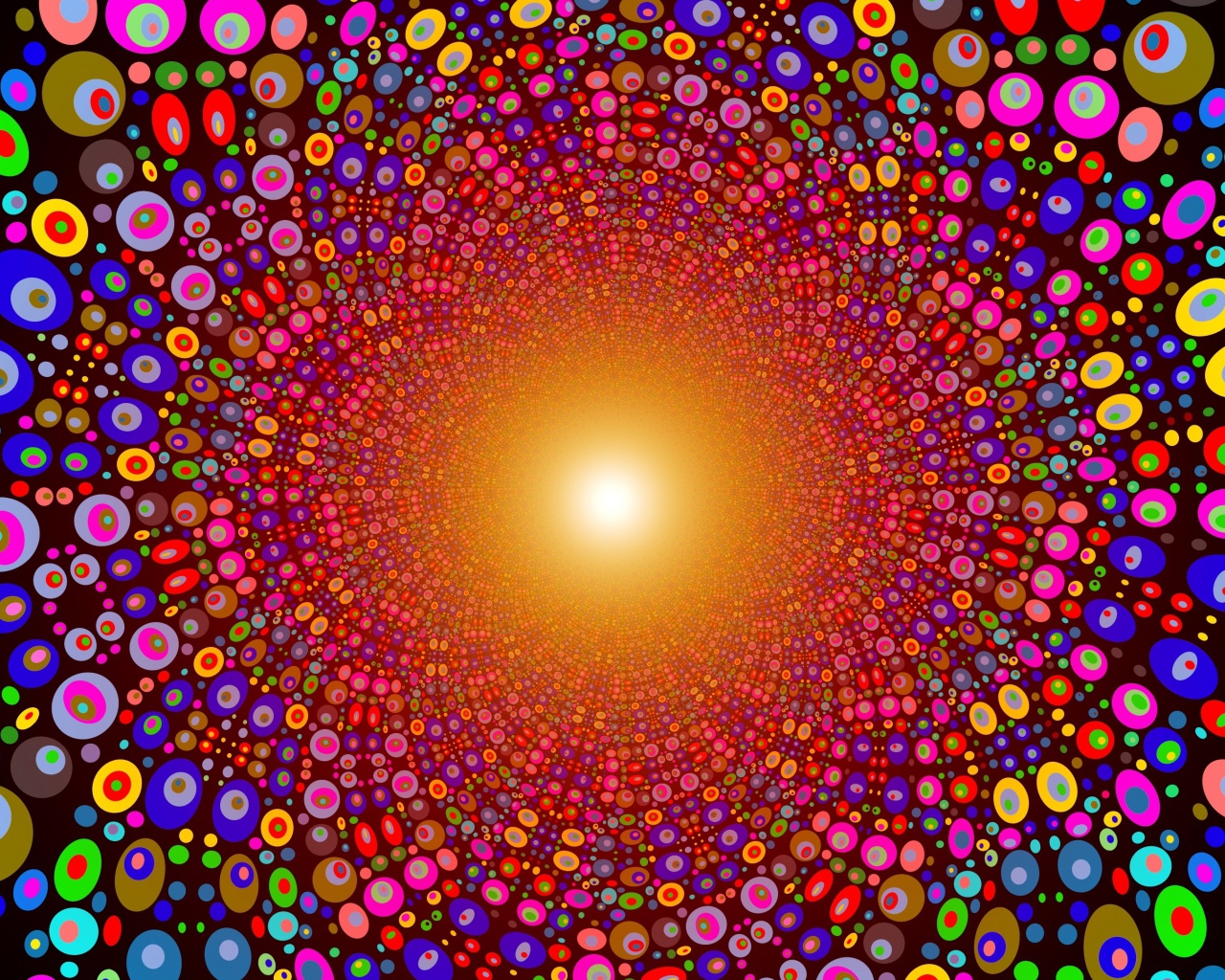Абстрактный рисунок с яркими разноцветными кругами