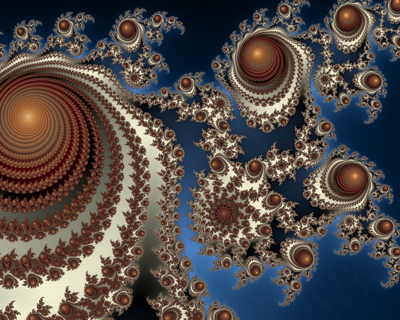 Абстрактные спирали на синем фоне