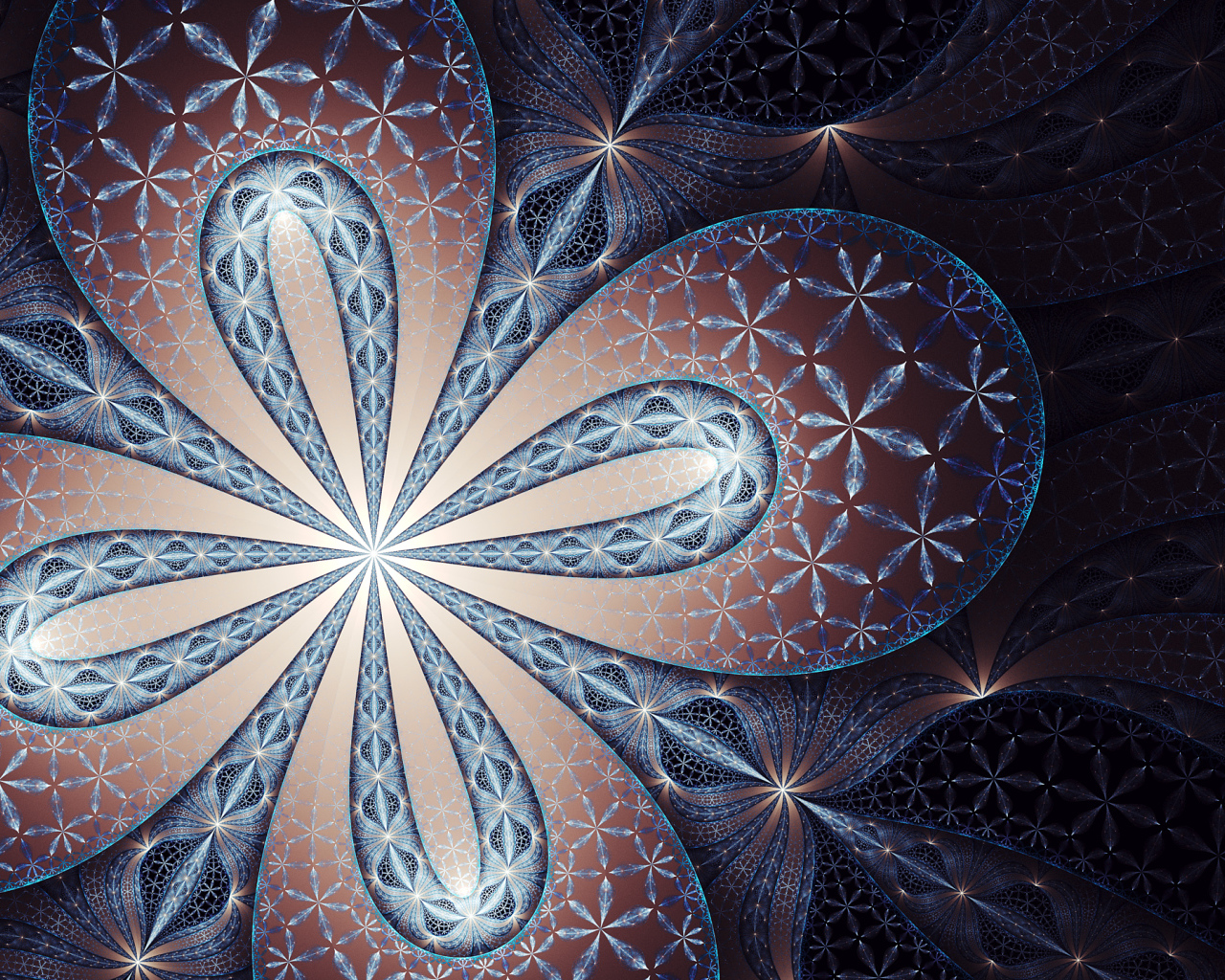 Beautiful fractal flower drawing, 3d graphics