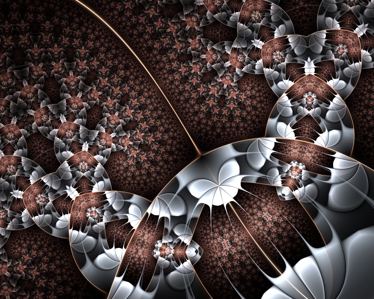 Красивый фрактальный рисунок в коричневых и серых тонах