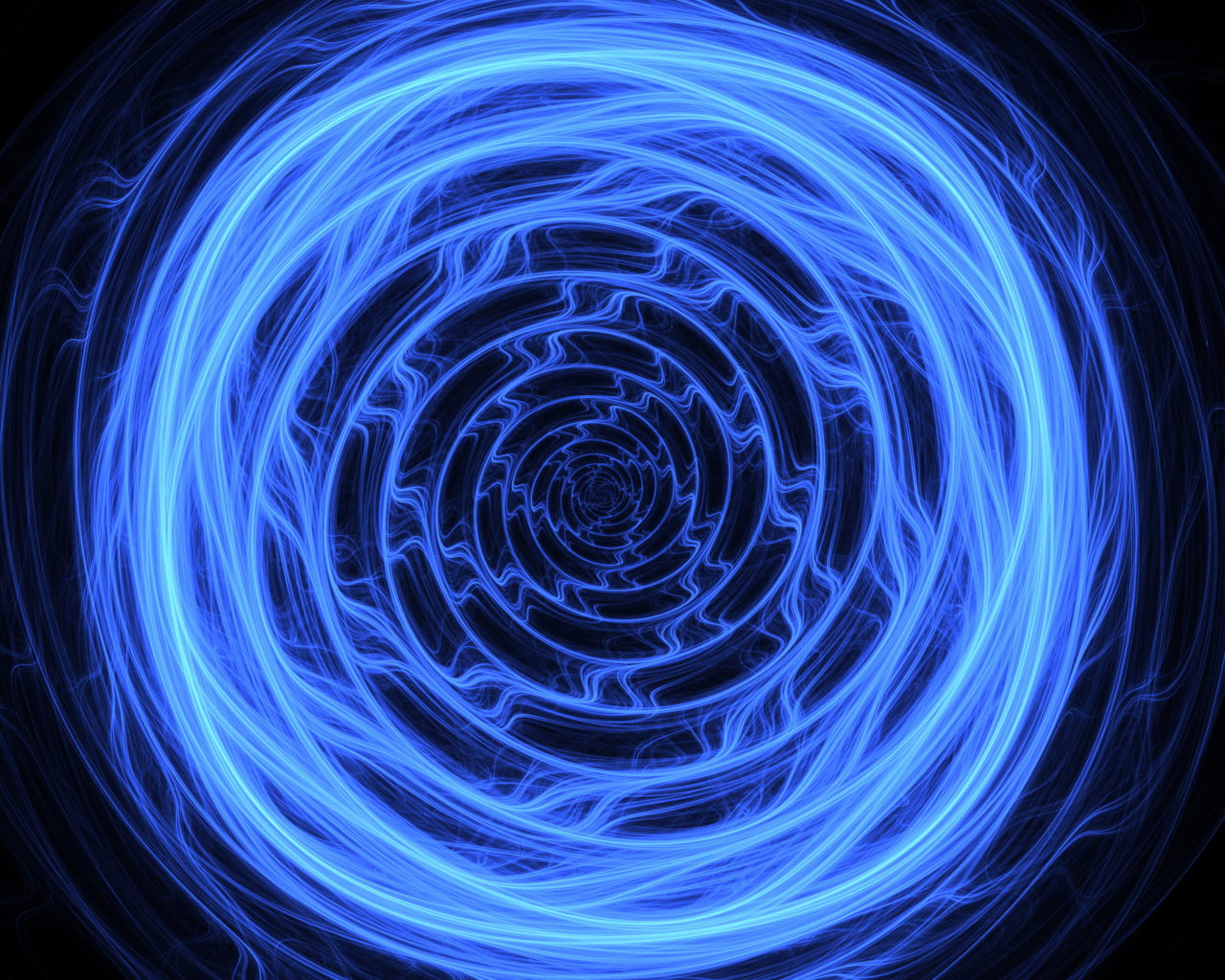 Голубая абстрактная спираль на черном фоне