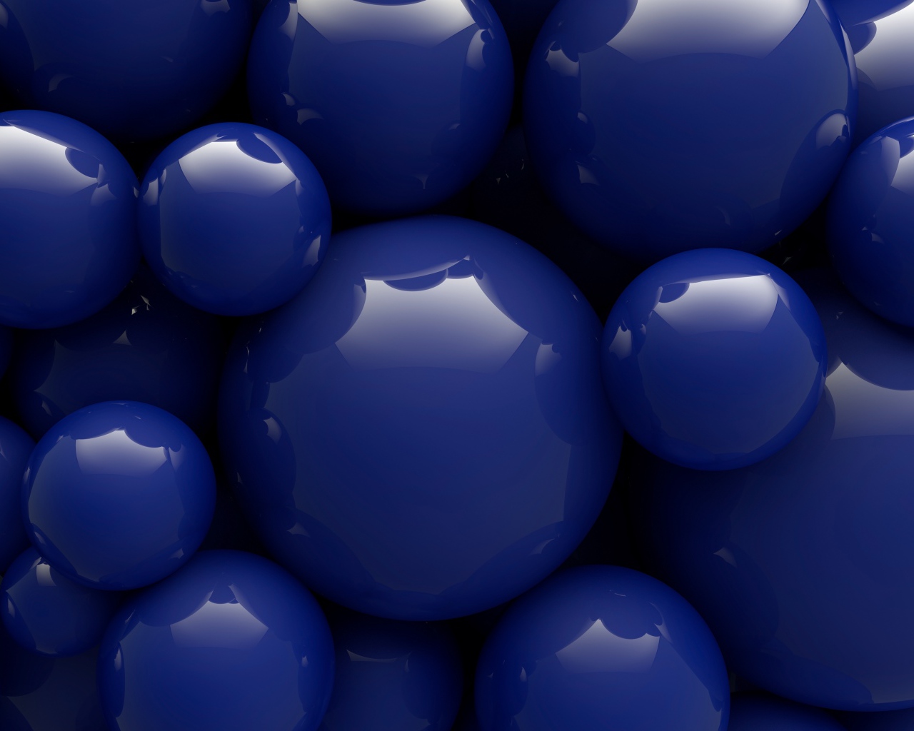 Синие шары разной формы 3д графика
