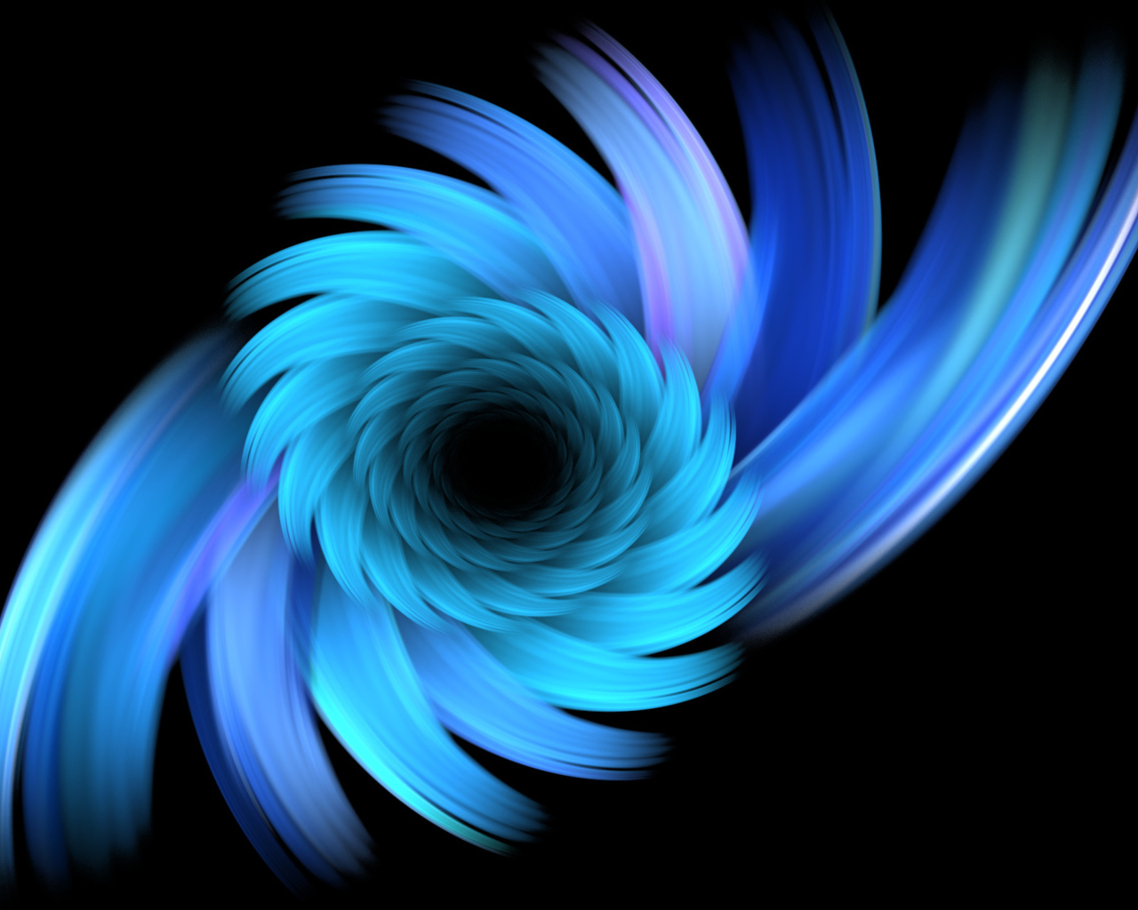 Голубой спиральный рисунок на черном фоне