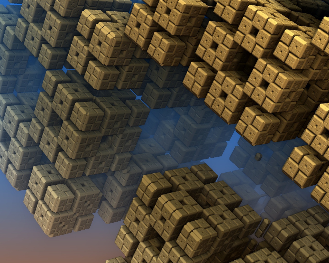 Кубы в невесомости 3д графика