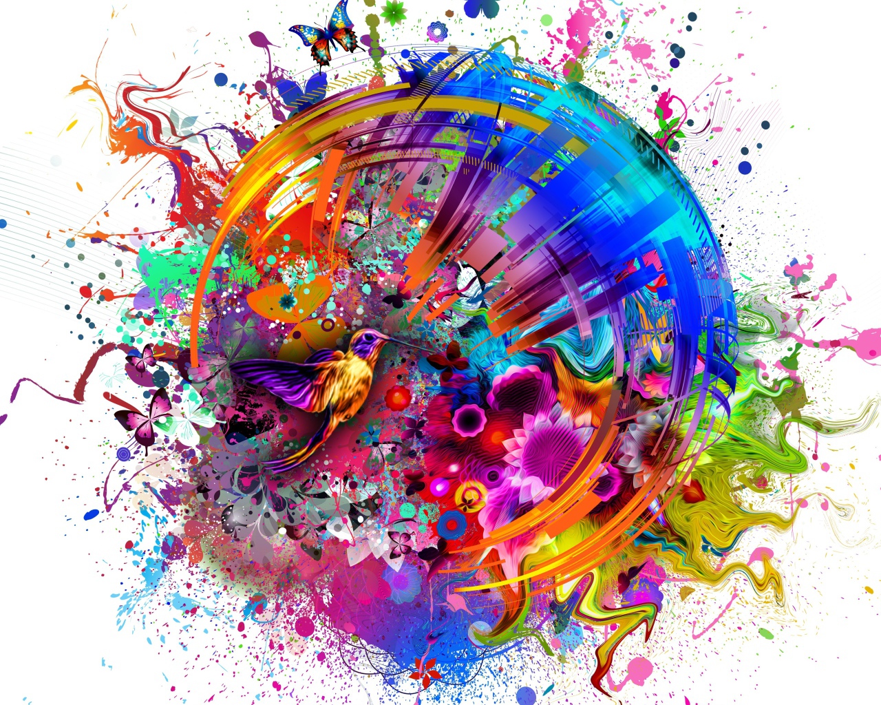 Фантастический рисунок 3д графика на белом фоне 