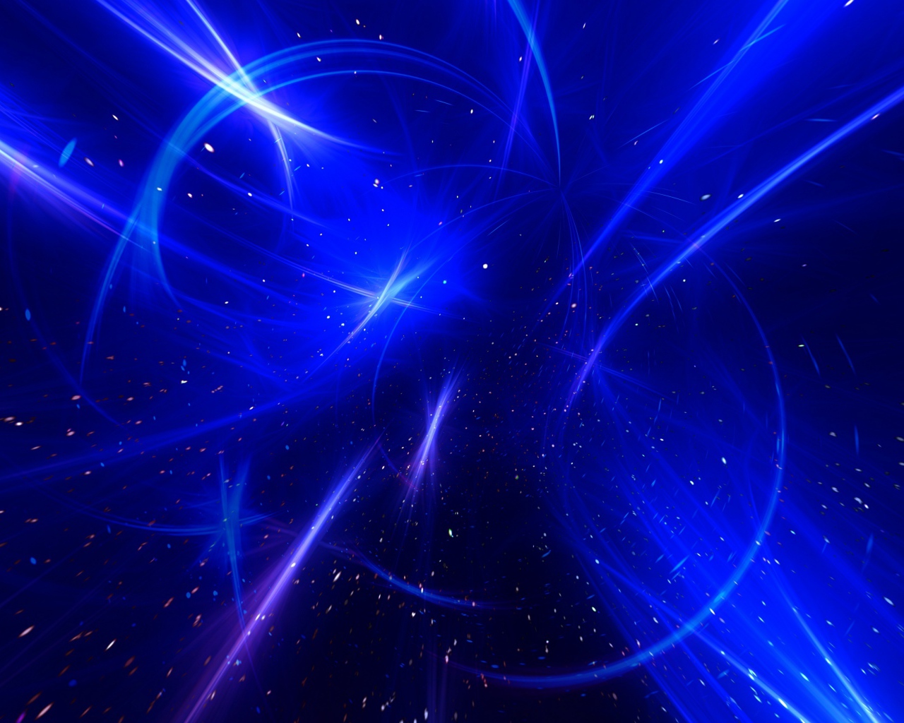 Сверкающие белые полосы на голубом фоне, абстракция 