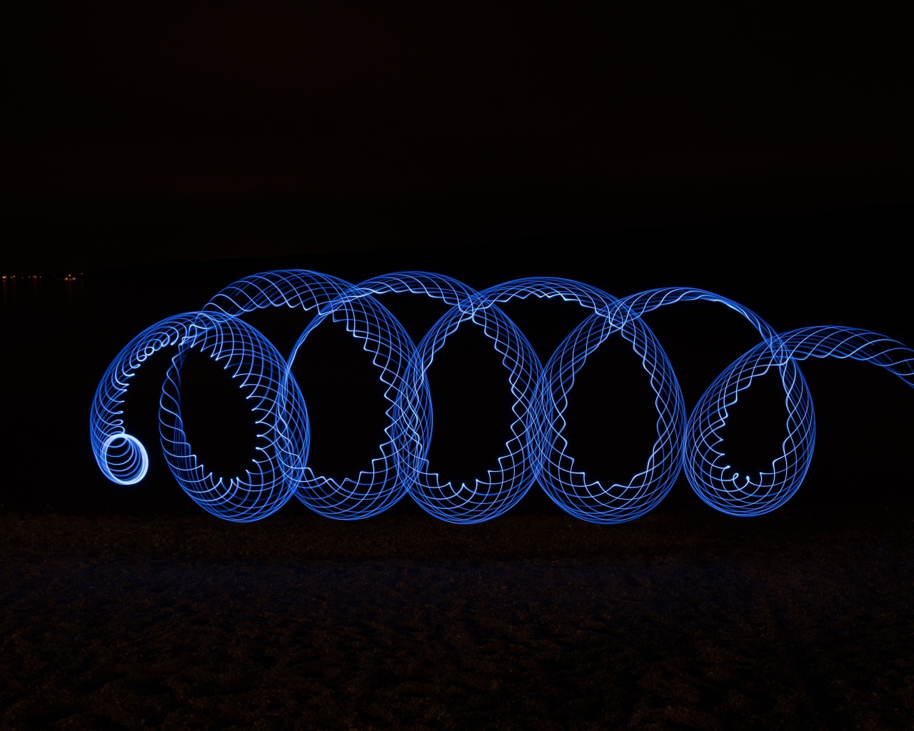 Неоновая спираль, 3д графика 