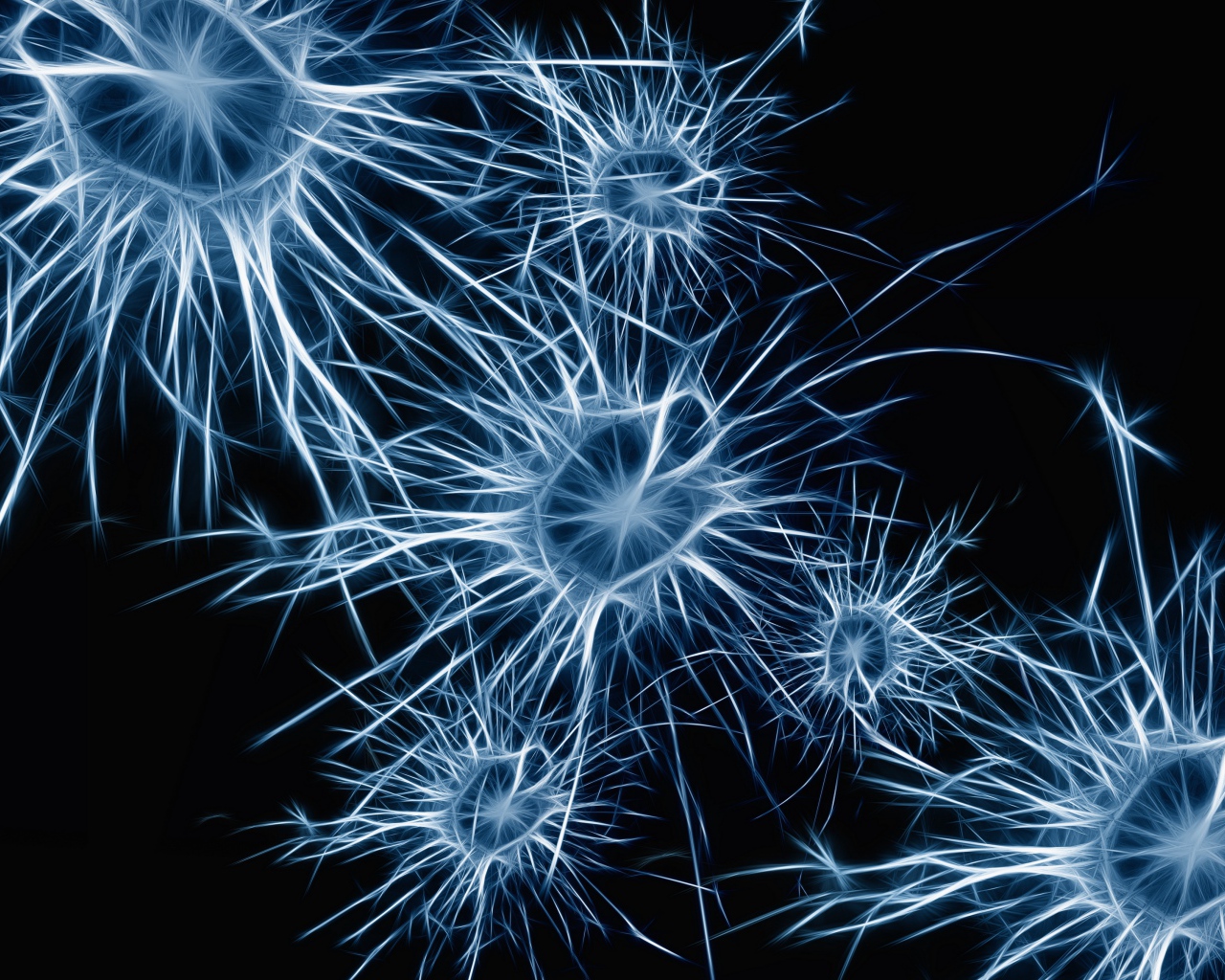 Нейроны клетки на голубом фоне