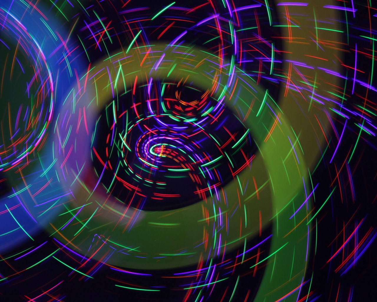 Вращающиеся разноцветные неоновые лучи 