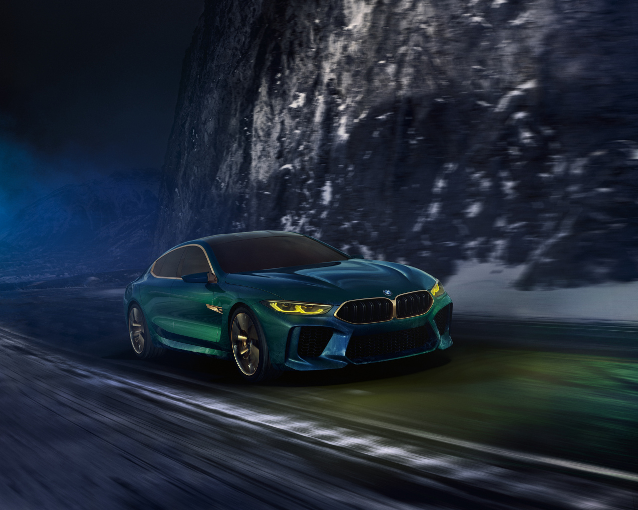 Зеленый автомобиль Bmw Concept M8 