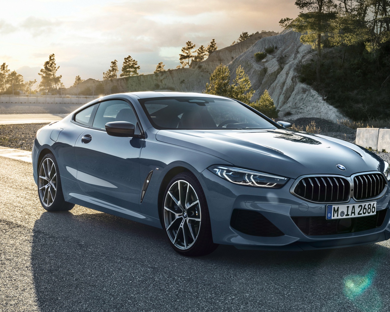 Серебристый автомобиль BMW M850i XDrive 2018