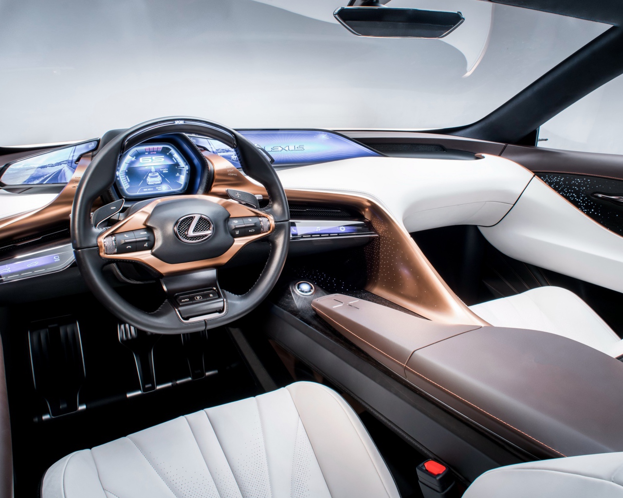 Стильный салон автомобиля Lexus LF 1, 2018