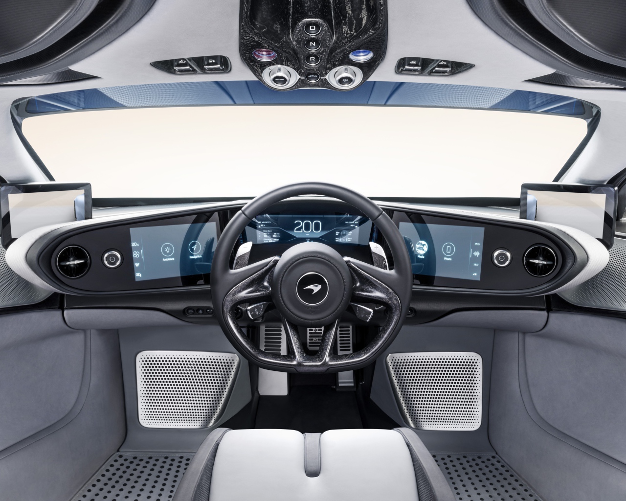 Gray salon car McLaren Speedtail, 2019